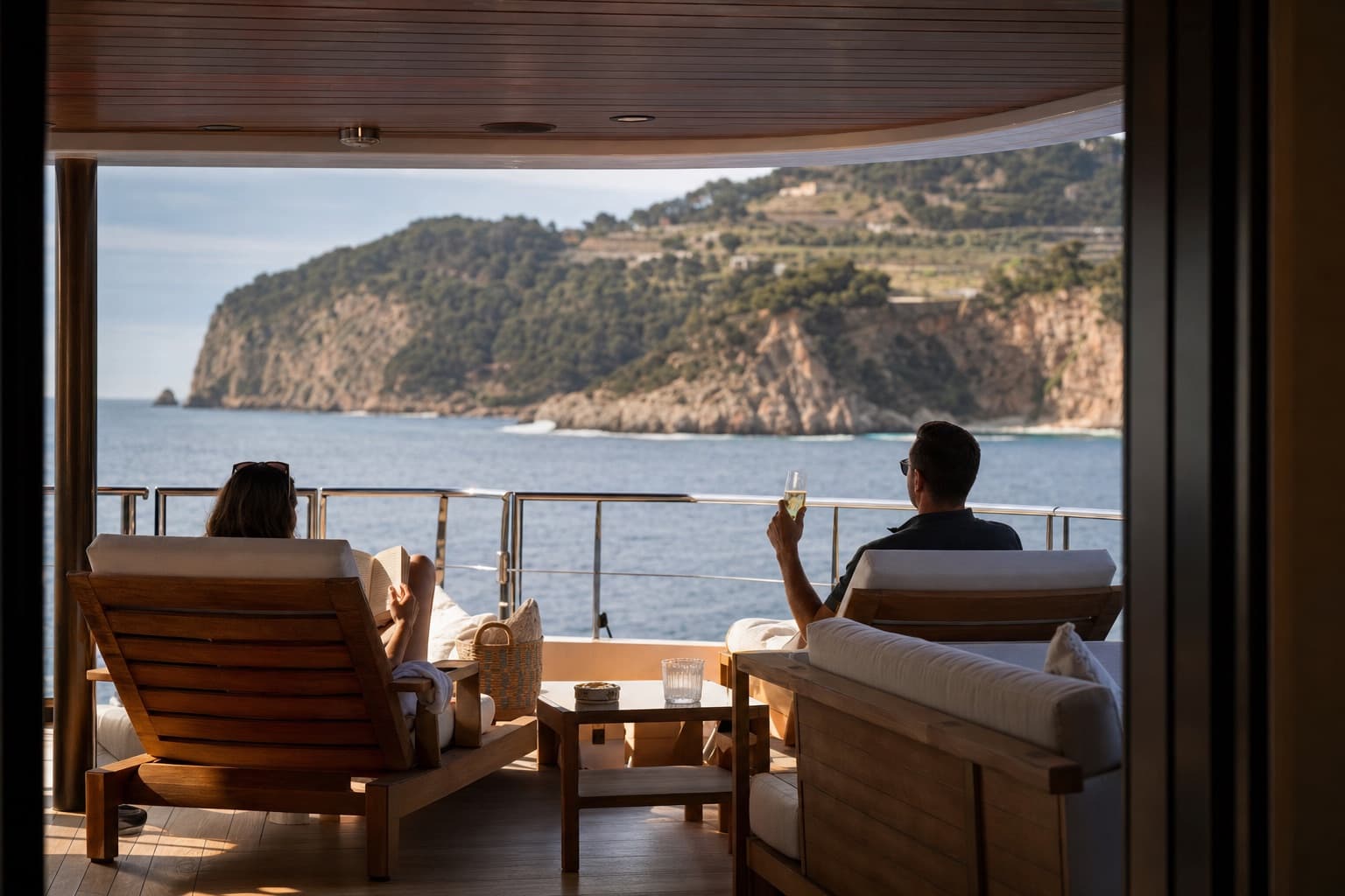 Guests relaxing on the aft deck